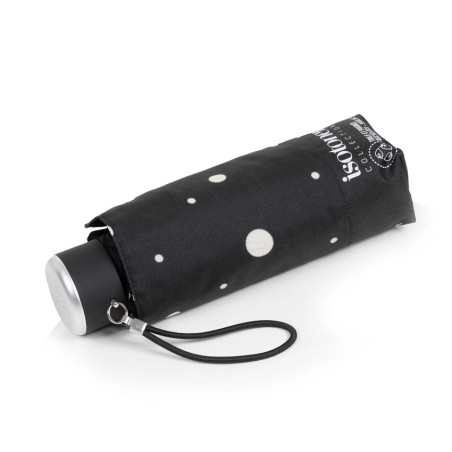 Isotoner Compact Mini Slim Manual Umbrella Black/Yellow
