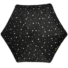 Isotoner Mini Automatic Folding Umbrella Black/Yellow Polka Dot