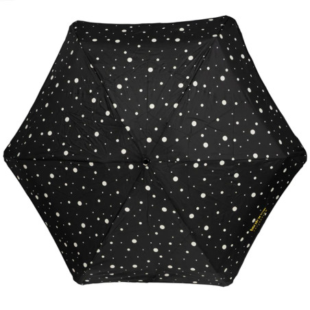 Isotoner Mini Automatic Folding Umbrella Black/Yellow Polka Dot