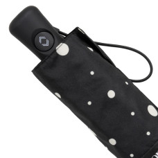 Isotoner Mini Automatic Folding Umbrella Black/Yellow Polka Dot