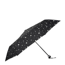 Isotoner Women's Folding Manual Polka Dot Black/Yellow Umbrella