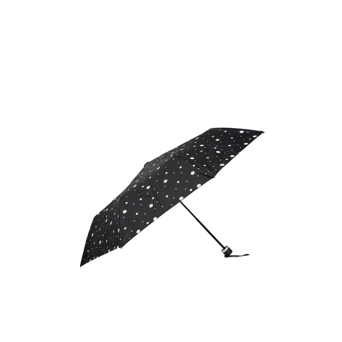 Isotoner Women's Folding Manual Polka Dot Black/Yellow Umbrella