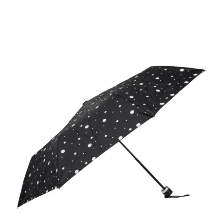 Isotoner Women's Folding Manual Polka Dot Black/Yellow Umbrella