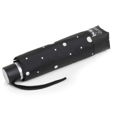 Isotoner Women's Folding Manual Polka Dot Black/Yellow Umbrella