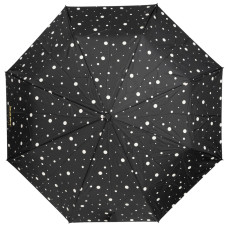 Isotoner Parapluie Femme Pliant Manuel Pois Noir/Jaune ouvert