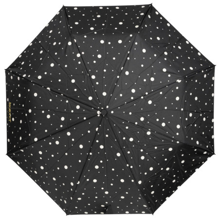 Isotoner Women's Folding Manual Polka Dot Black/Yellow Umbrella