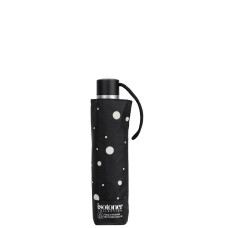 Isotoner Parapluie Femme Pliant Manuel Pois Noir/Jaune face