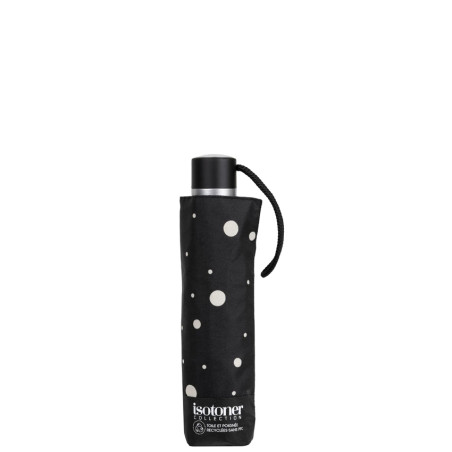 Isotoner Women's Folding Manual Polka Dot Black/Yellow Umbrella