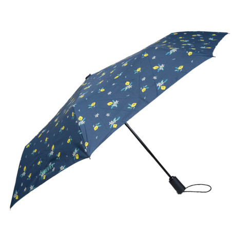 Isotoner Compact Automatic Umbrella Yellow Lemon