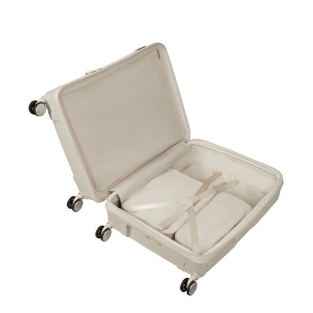 Samsonite Paralux Valise 4 Roues Extensible 67 Cm Stone Grey ouvert