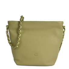 Mila Louise Nita C1 Shoulder Bag Grainy Leather Oyster