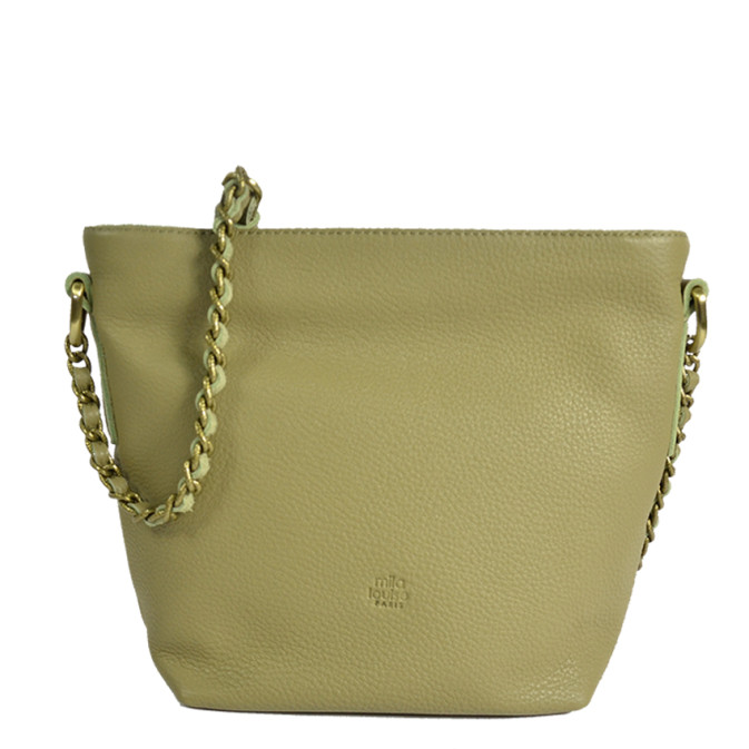 Mila Louise Nita C1 Shoulder Bag Grainy Leather Oyster