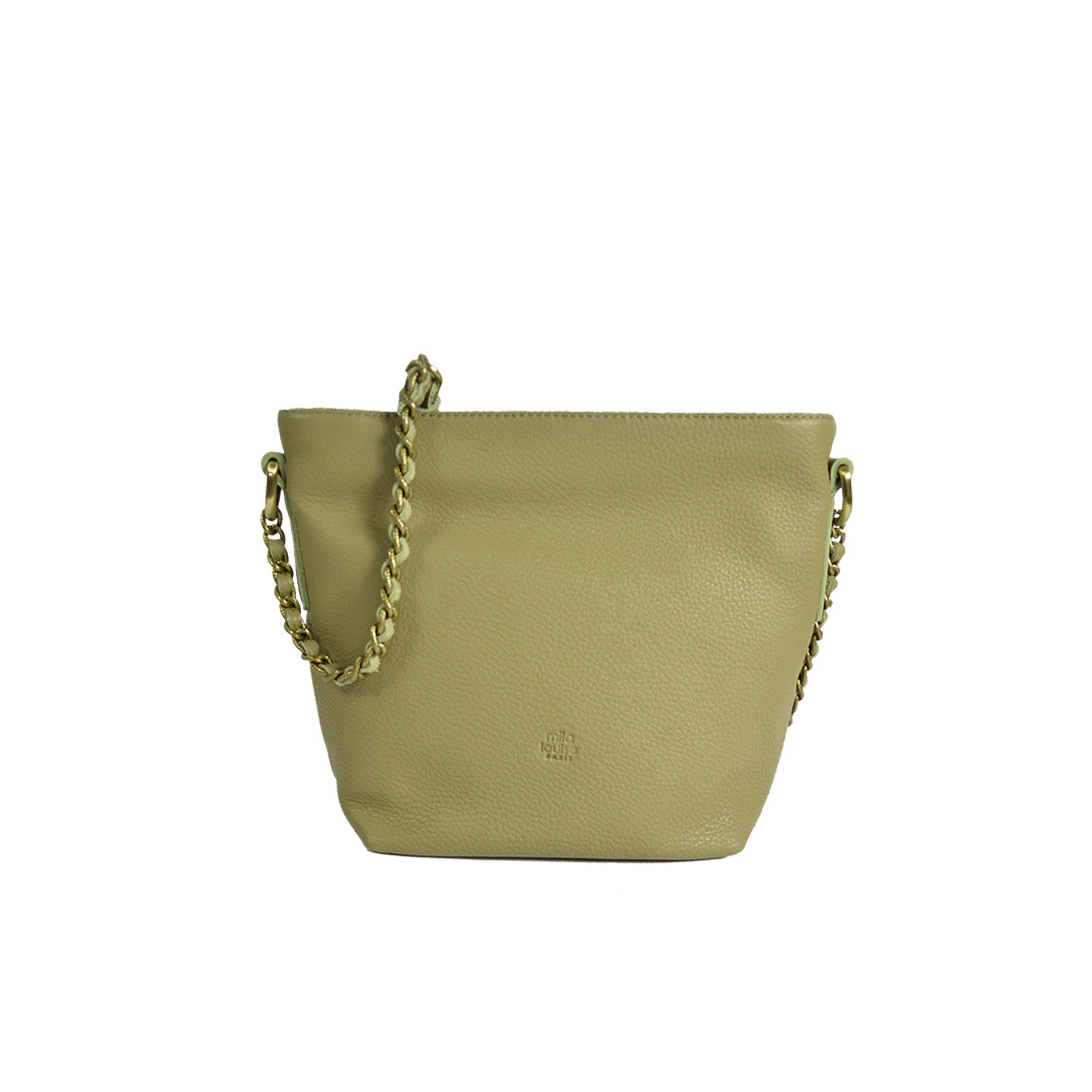 Mila Louise Nita C1 Shoulder Bag Grainy Leather Oyster