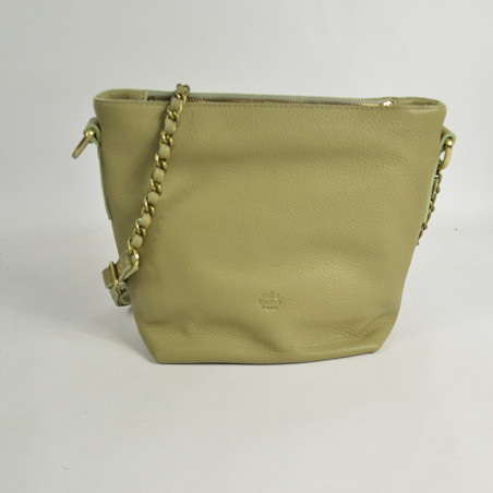 Mila Louise Nita C1 Sac A Bandoulière Cuir Grainé Oyster dos