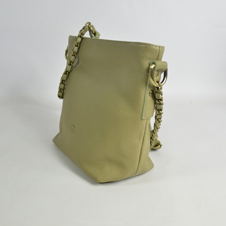 Mila Louise Nita C1 Shoulder Bag Grainy Leather Oyster