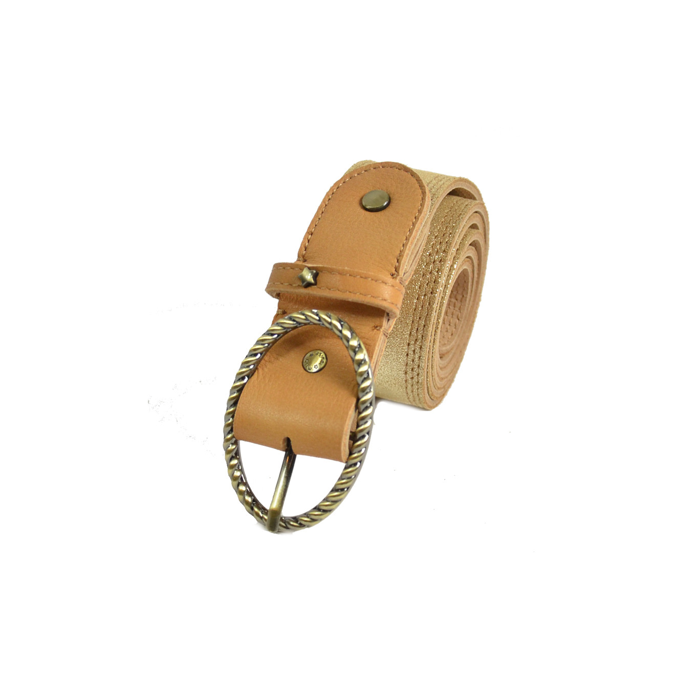 Mila Louise Pale X Iridescent and Grained Adjustable Belt TU Amber