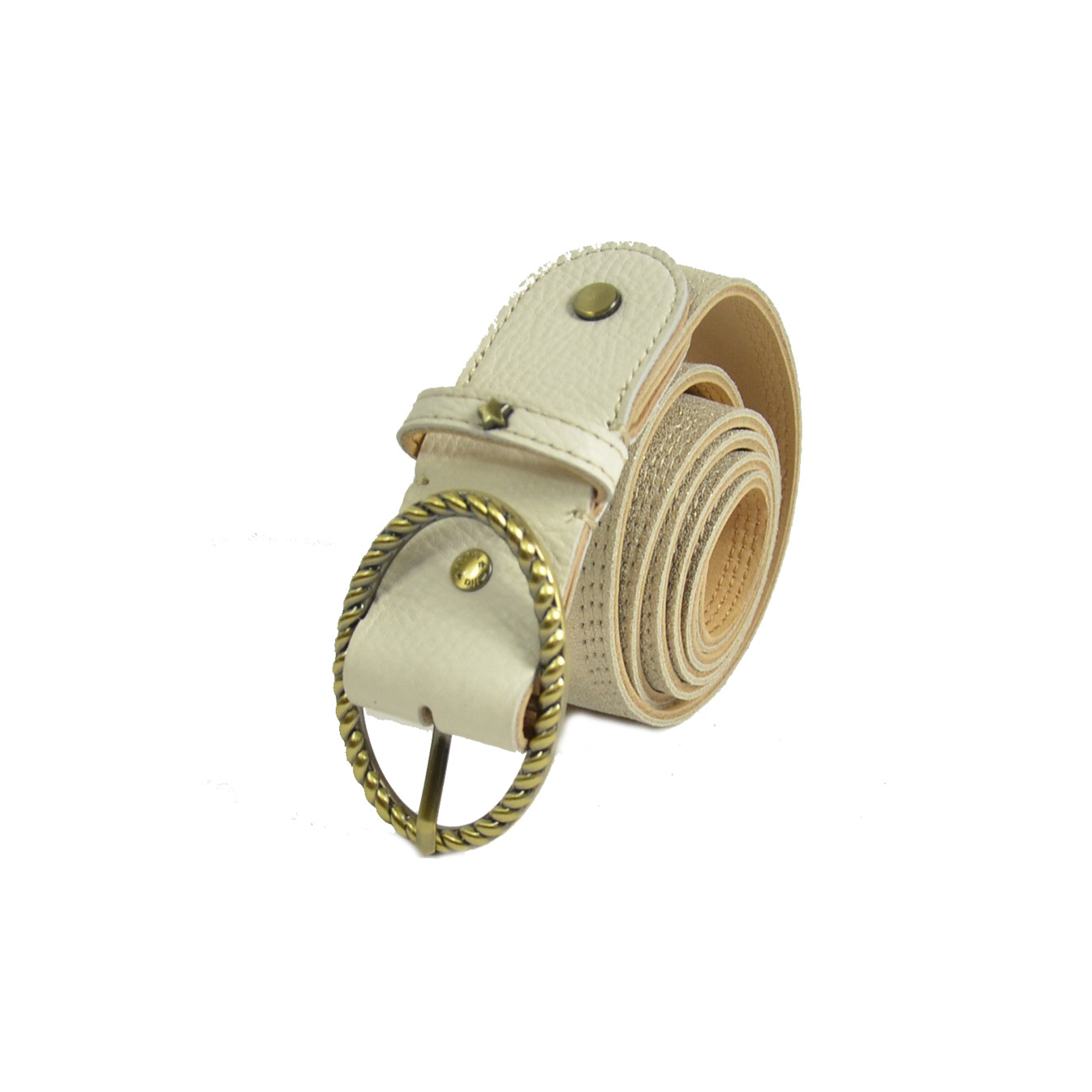 Mila Louise Pale X Ceinture irisé et grainé Ajustable TU Latte