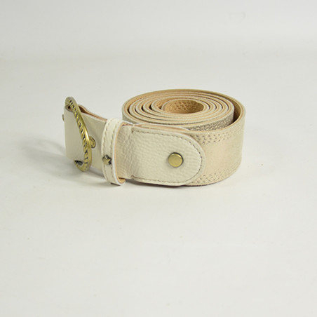 Mila Louise Pale X Iridescent and Grained Adjustable Belt TU Latte