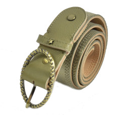 Mila Louise Pale X Iridescent and Grained Adjustable Belt TU Oyster