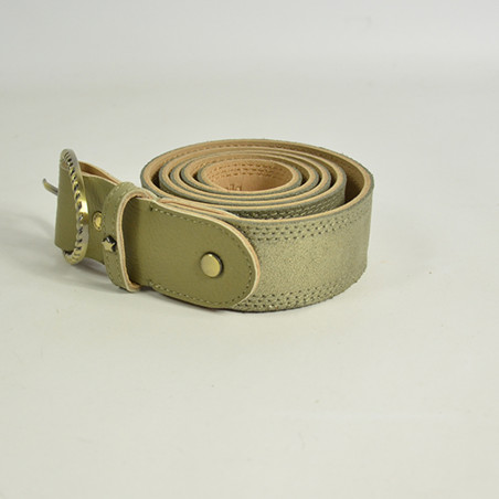 Mila Louise Pale X Iridescent and Grained Adjustable Belt TU Oyster