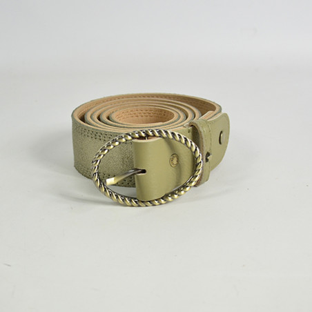 Mila Louise Pale X Iridescent and Grained Adjustable Belt TU Oyster