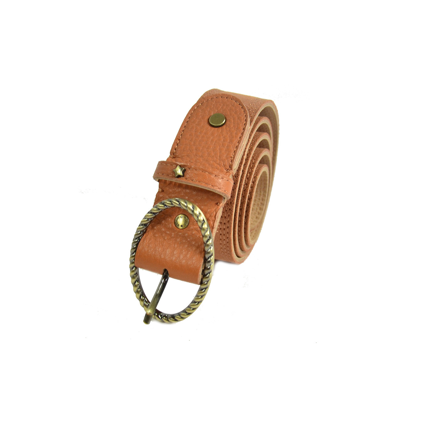 Mila Louise Pale X Iridescent and Grained Adjustable Belt TU Tan