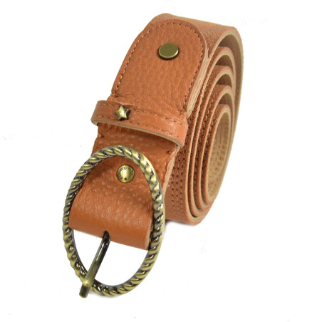 Mila Louise Pale X Iridescent and Grained Adjustable Belt TU Tan
