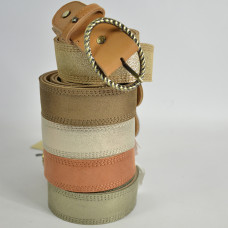 Mila Louise Pale X Iridescent and Grained Adjustable Belt TU Tan