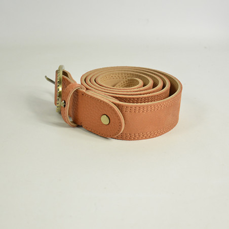 Mila Louise Pale X Iridescent and Grained Adjustable Belt TU Tan