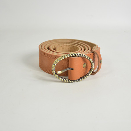 Mila Louise Pale X Iridescent and Grained Adjustable Belt TU Tan