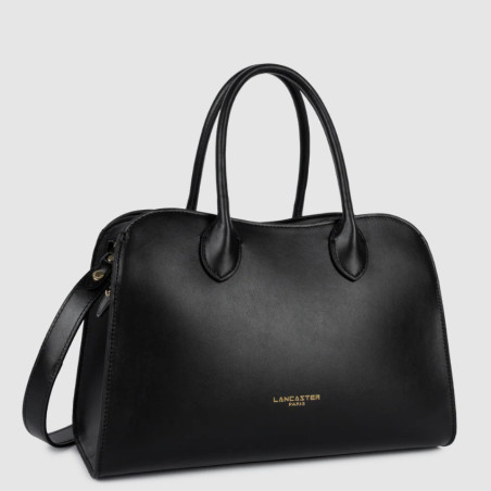 Lancaster Donna Hopper Sac Porté Main En Cuir Lisse 531-121 Noir côté