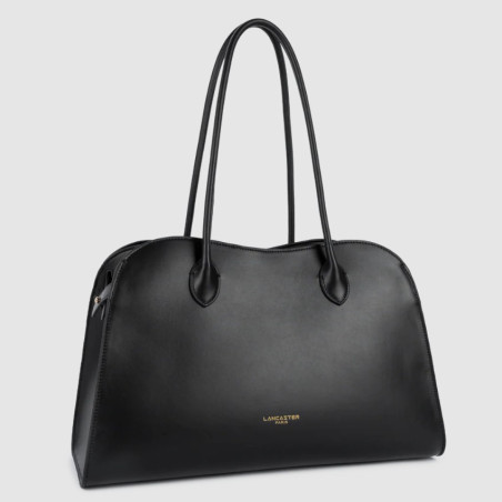 Lancaster Donna Hopper Grand Sac Shopping En Cuir Lisse 531-122 Noir côté