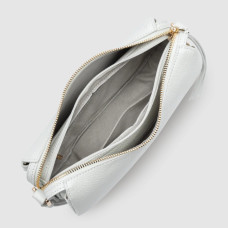 Lancaster Dune Petit sac Besace En Cuir Grainé 529-94 Blanc ouvert