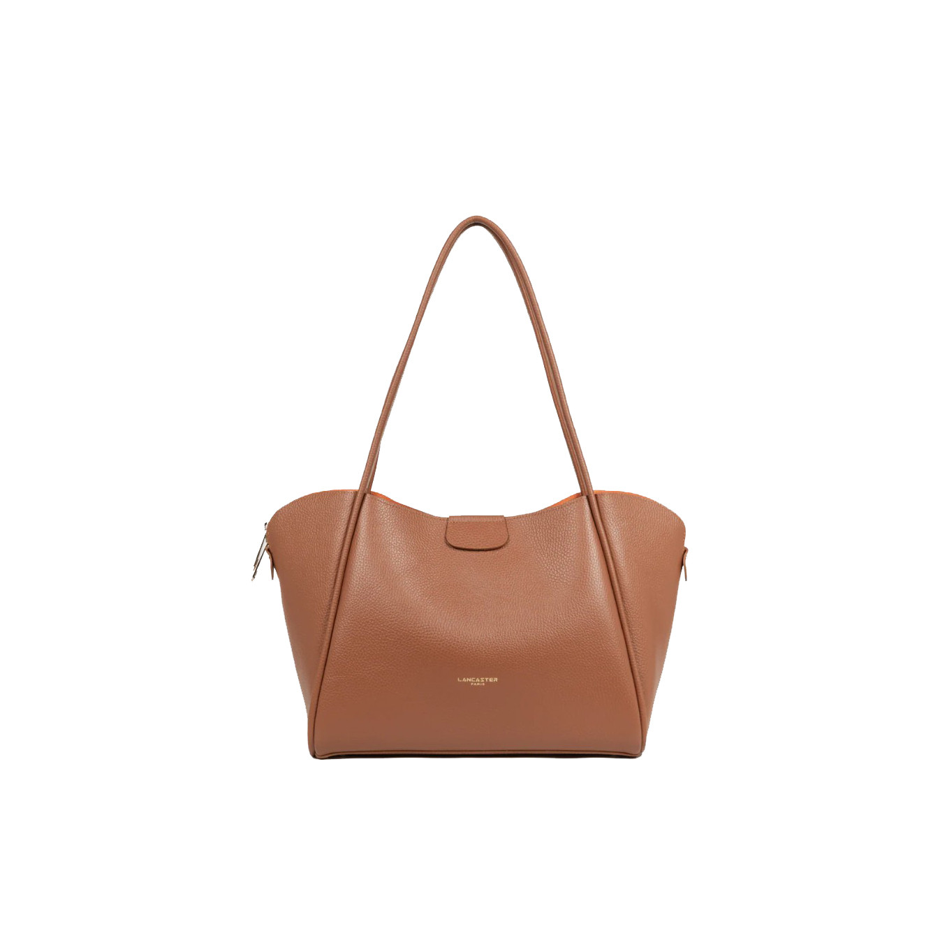 Lancaster Ida Double Large Tote Shoulder Bag 470-86 Camel-In-Orange