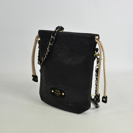 Mila Louise Mai PG2 Sac Pochette Toile Fantaisie Noir cote