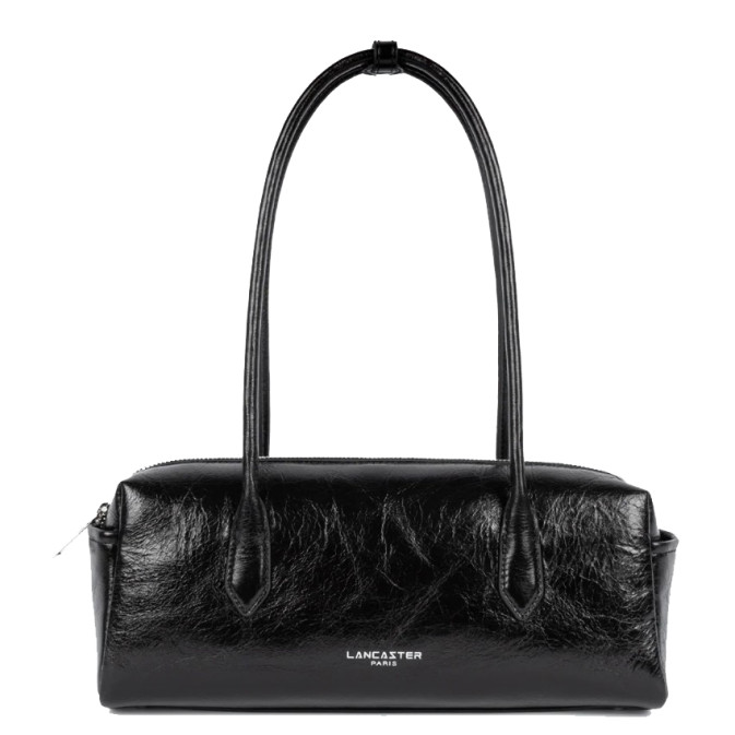Lancaster Retro Cube Rectangle Leather Bag 577-36 Black