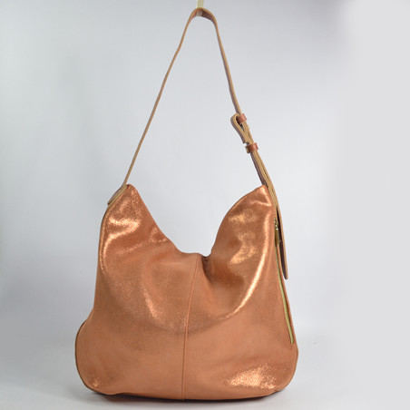 Mila Louise Maeli XC Sac Hobo Cuir Irisé Tan dos