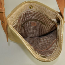 Mila Louise Maeli XC Hobo Bag Iridescent Leather Tan
