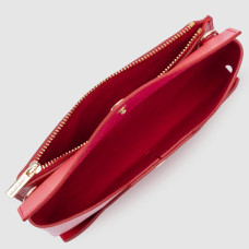 Lancaster Sierra Pochette Organisée En Cuir Grainé 138-015 Rouge ouvert