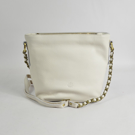 Mila Louise Nita C1 Sac A Bandoulière Cuir Grainé Latte dos