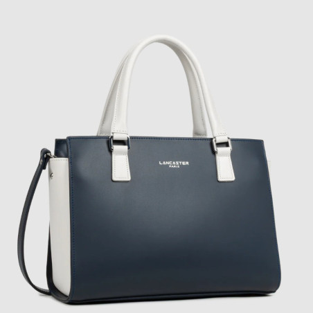 Lancaster Constance Sac Porté Main 437-03 Bleu Foncé - Ecru côté