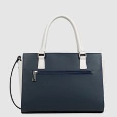 Lancaster Smooth Handbag 437-03 Navy Blue - Ecru