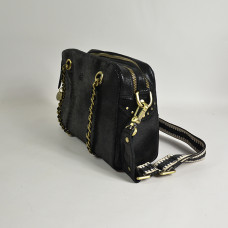 Mila Louise Nell RX Sac Besace Cuir Irisé Noir cote