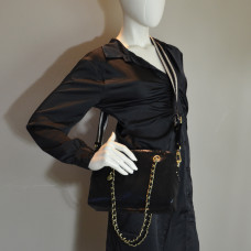 Mila Louise Nell RX Sac Besace Cuir Irisé Noir porté