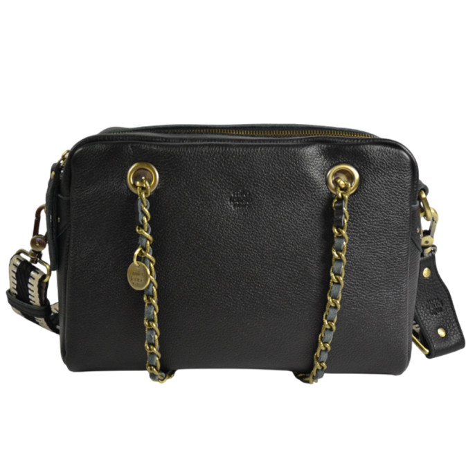 Mila Louise Nell C1 Satchel Grainy Leather Black