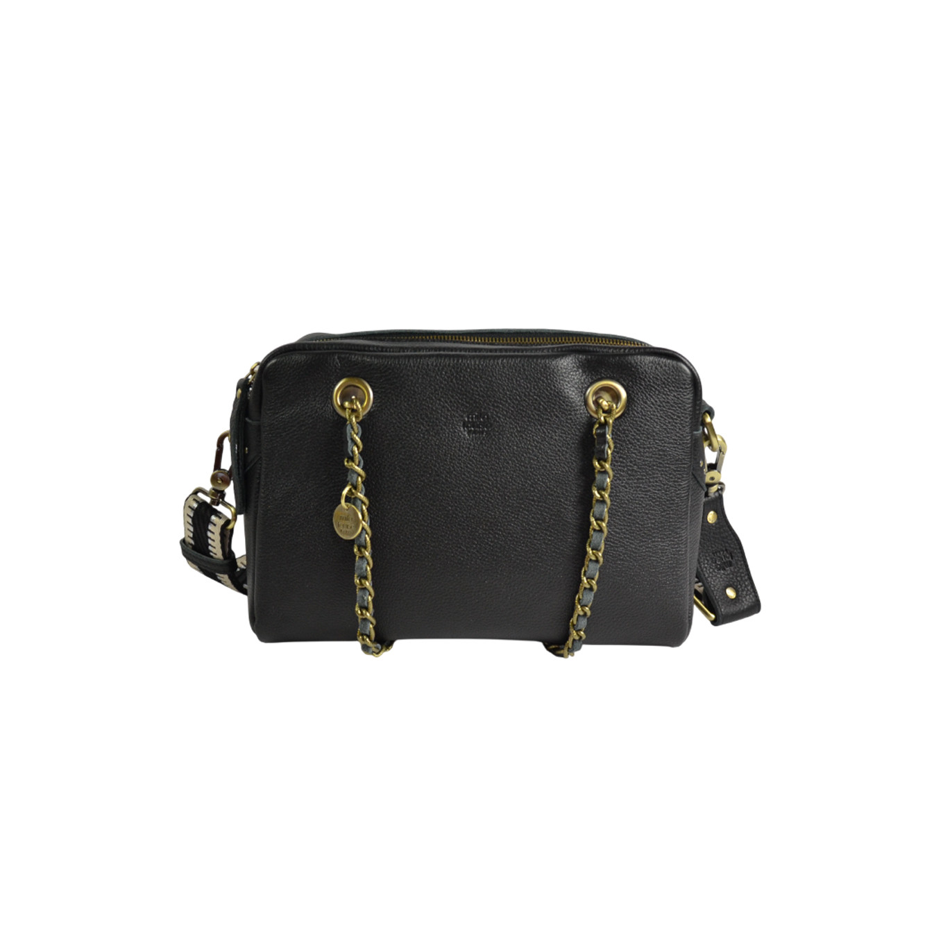 Mila Louise Nell C1 Satchel Grainy Leather Black