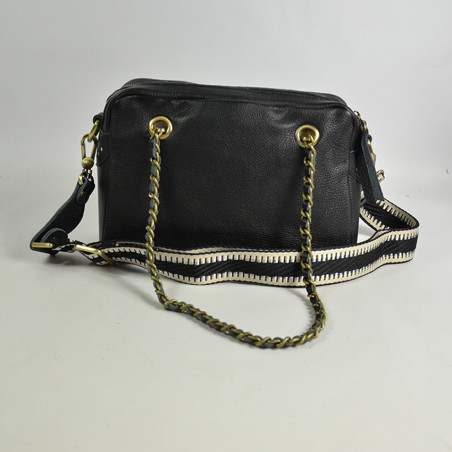Mila Louise Nell C1 Satchel Grainy Leather Black