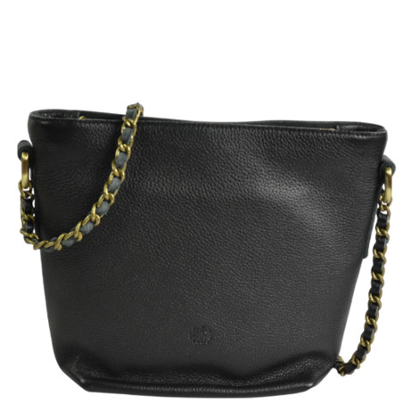 Mila Louise Nita C1 Shoulder Bag Grainy Leather Black