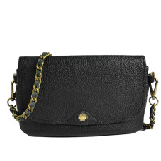 Mila Louise Odile C1 Grain Leather Pouch Black