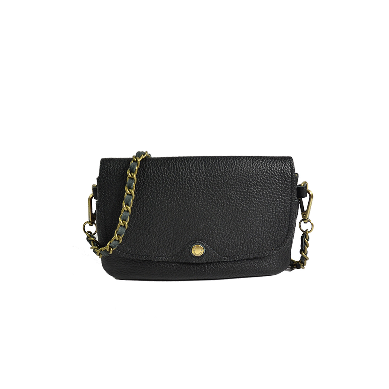 Mila Louise Odile C1 Grain Leather Pouch Black